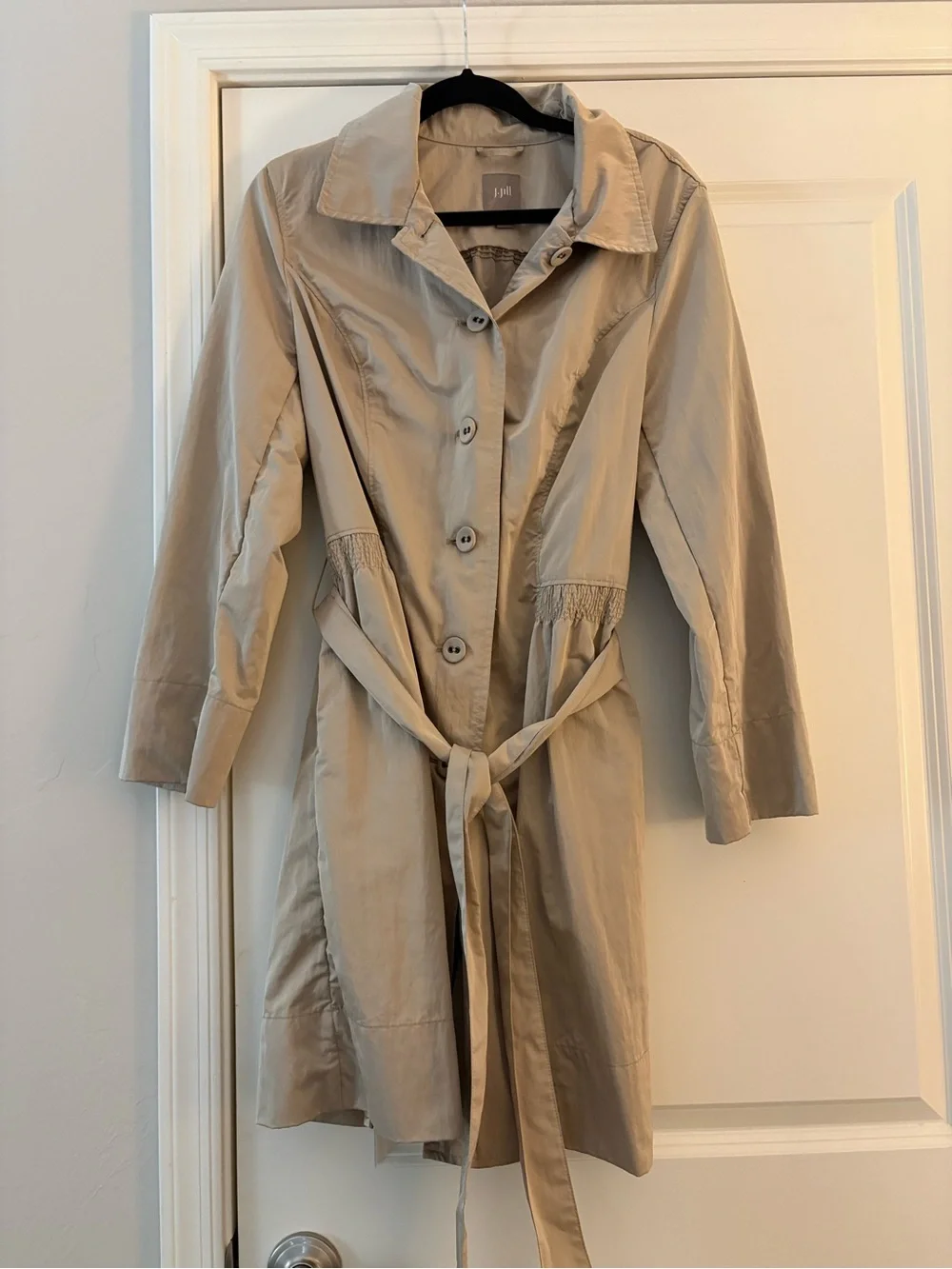J. Jill Women’s Light Beige Tie-Waist Trench Coat